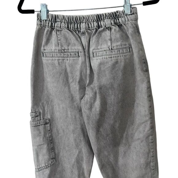 Allsaints Lea Cargo Soft Denim Jogger Size 0 revolve Gray Barrel Leg Y2K Classic - Picture 5 of 12